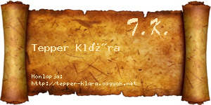 Tepper Klára névjegykártya