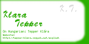 klara tepper business card